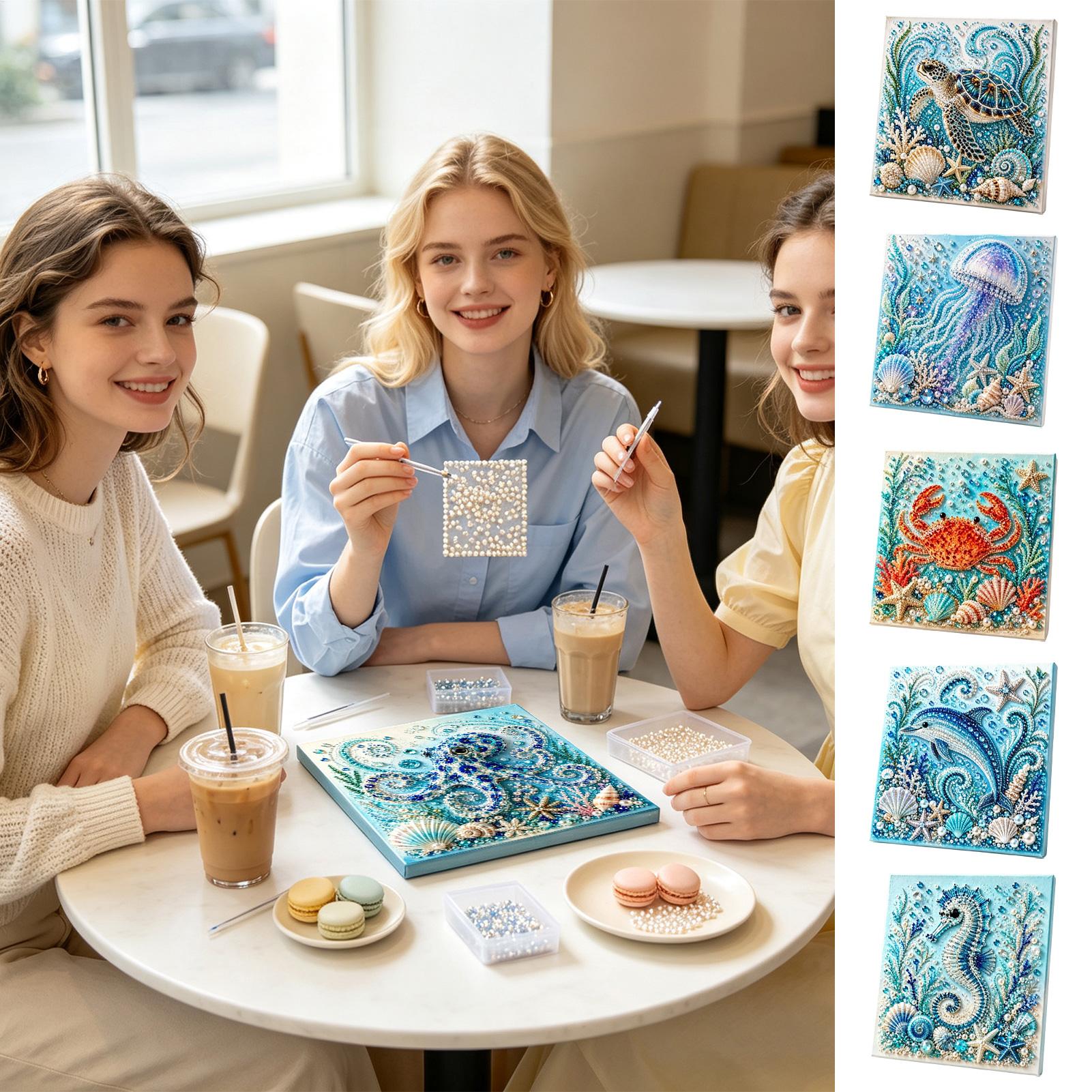 Art Craft Jellyfish - Ocean Themed Pearl Craft DIY Kit