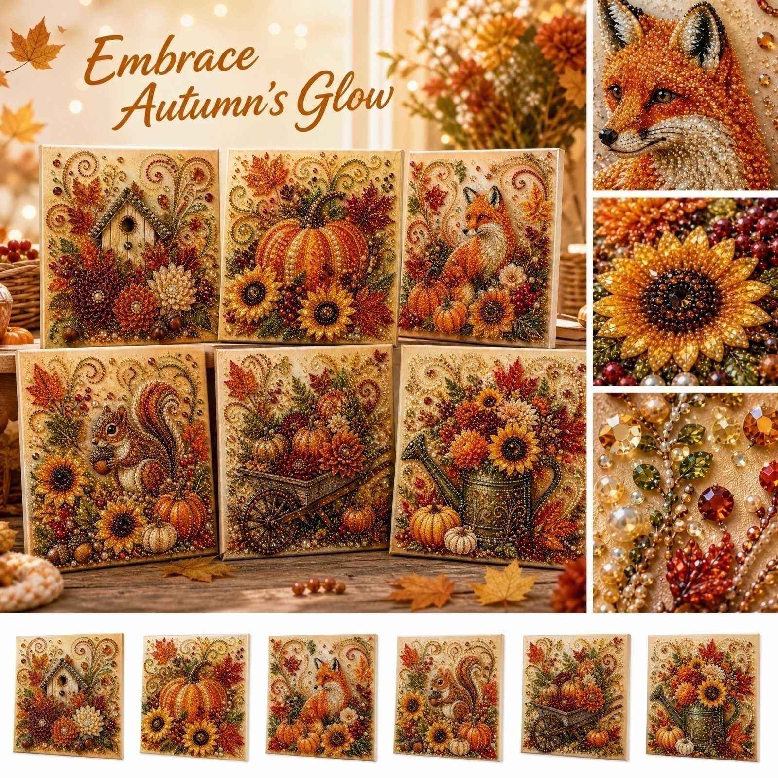 Art Craft Earth Day - Autumn DIY Pearl Painting Kit Fall