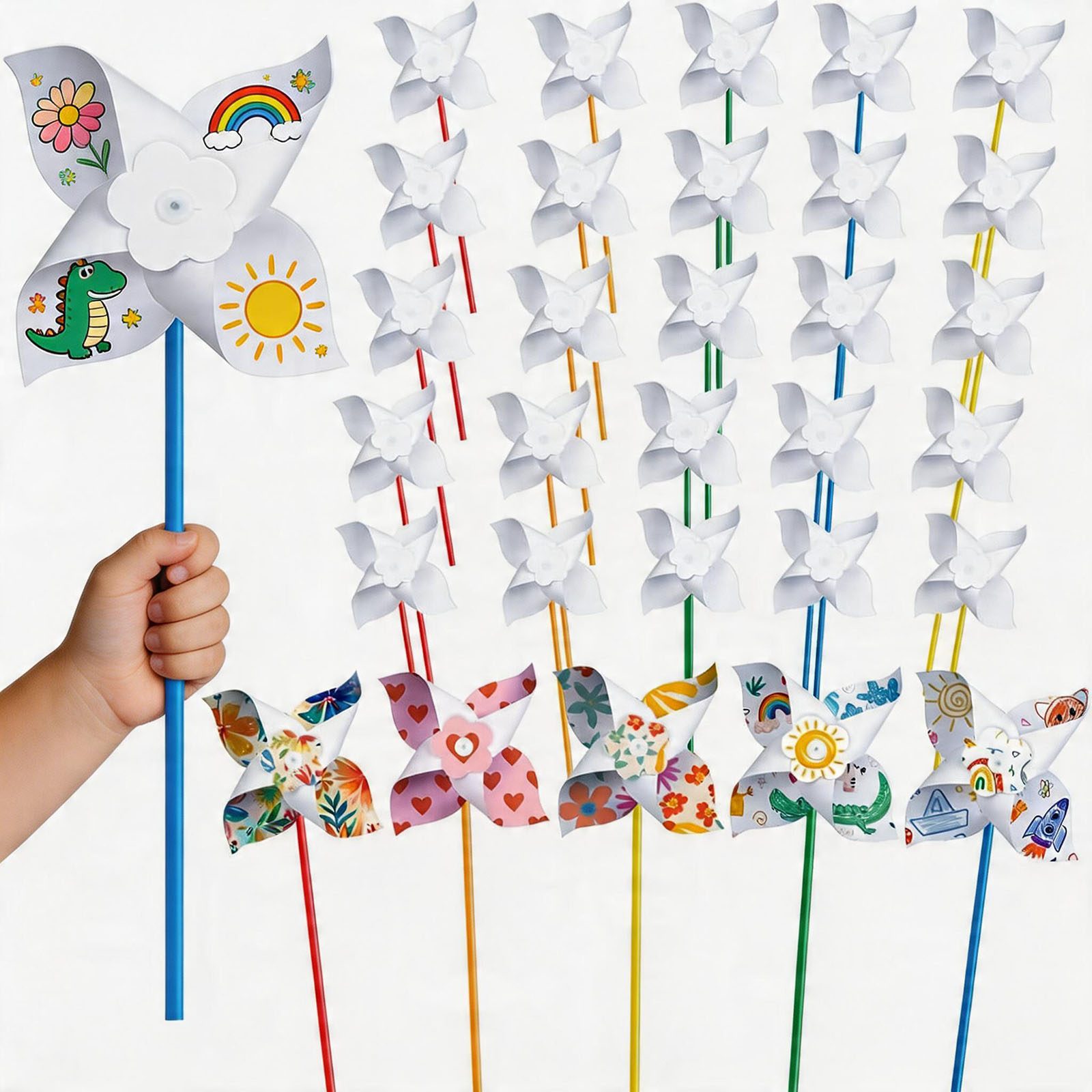 Art Craft Earth Day - 100Pcs DIY Paper Pinwheels Craft Kid