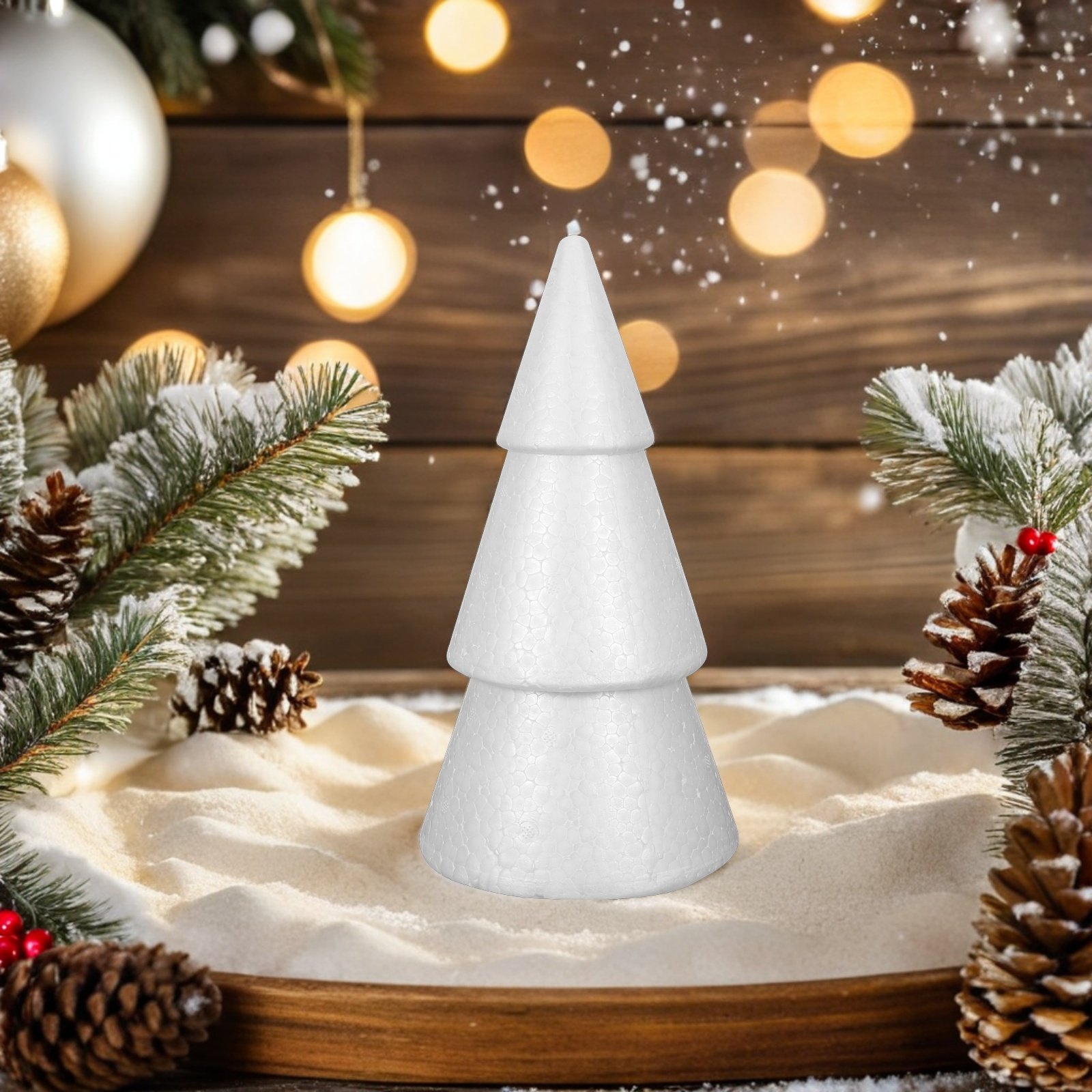 Art Craft Christmas Tree - 6Pcs Christmas Tree Foam Cones White