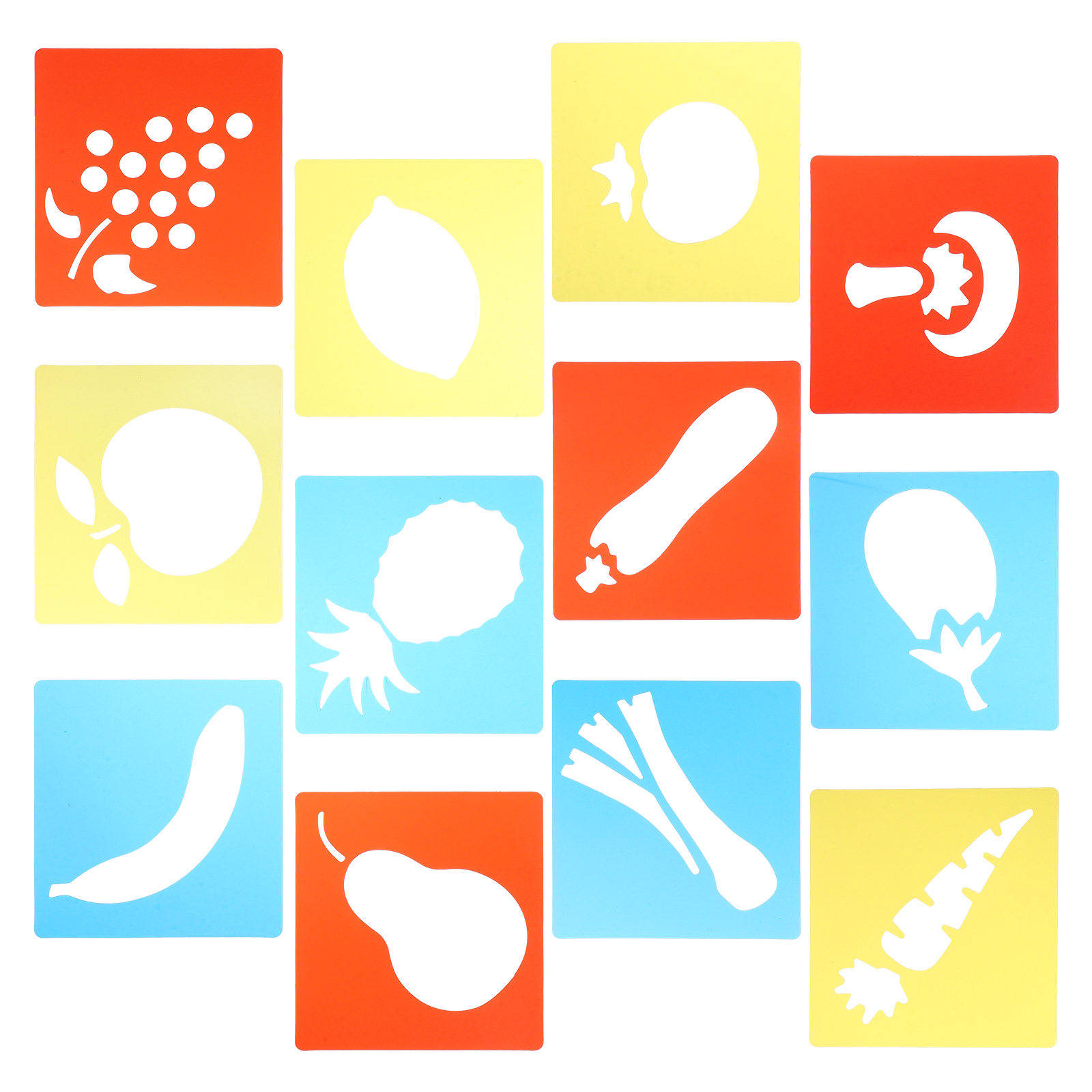 Art And Craft Vegetable - 12Pcs Plastic Drawing Templates Stencils Fruits