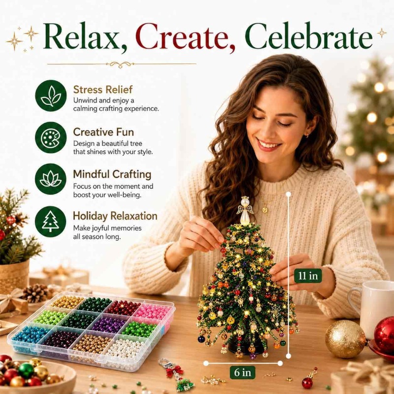 Beaded Christmas Tree Craft Ki - огляд і ціна Art Craft Christmas Tree