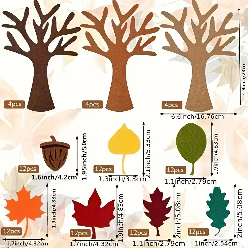 96Pcs Fall Tree of Thanks Felt - огляд і ціна Art Craft Leaves