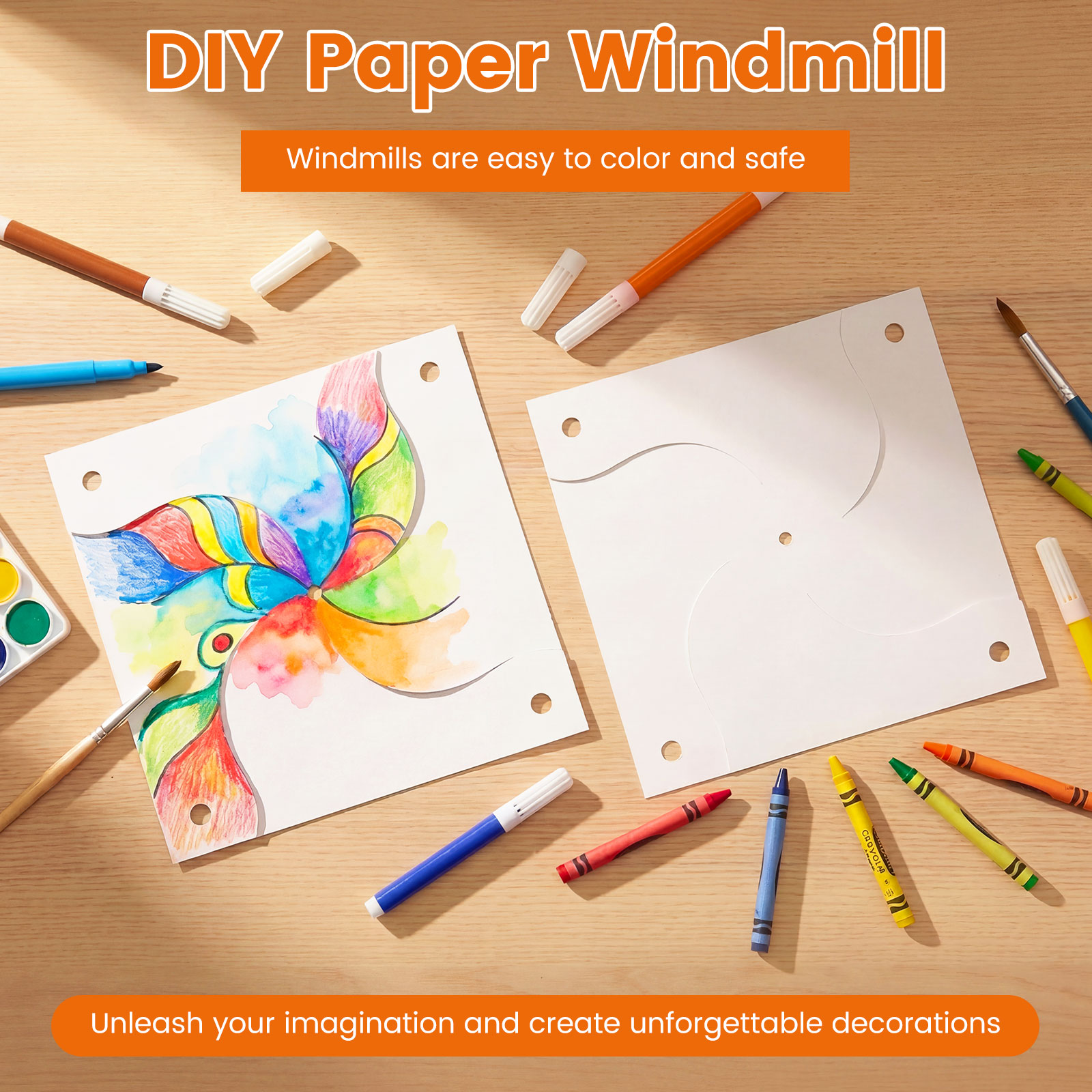 100Pcs DIY Paper Pinwheels Cra - огляд і ціна Art Craft Earth Day