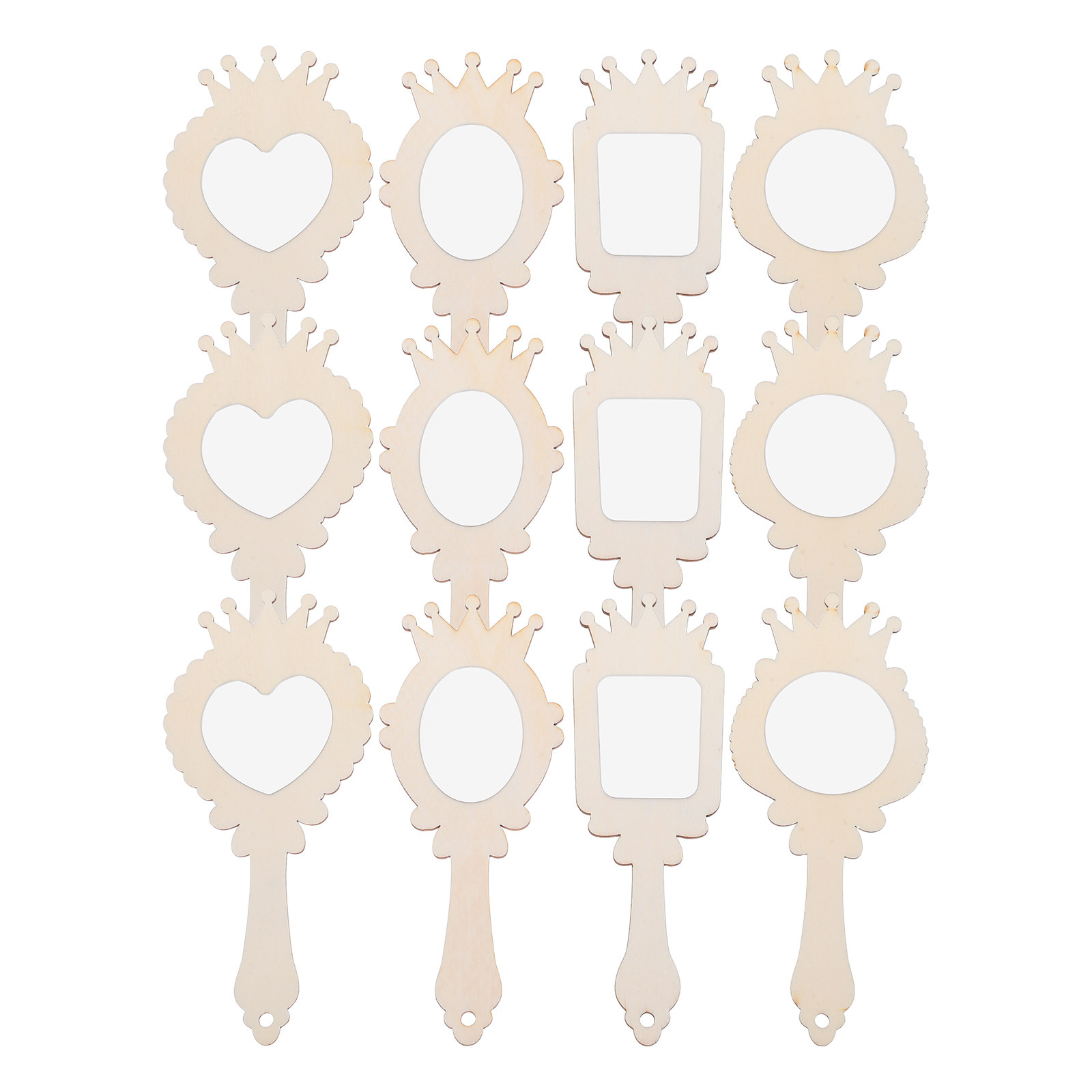 12Pcs Blank Wooden Mirror Craf - огляд і ціна Art Craft Mirror