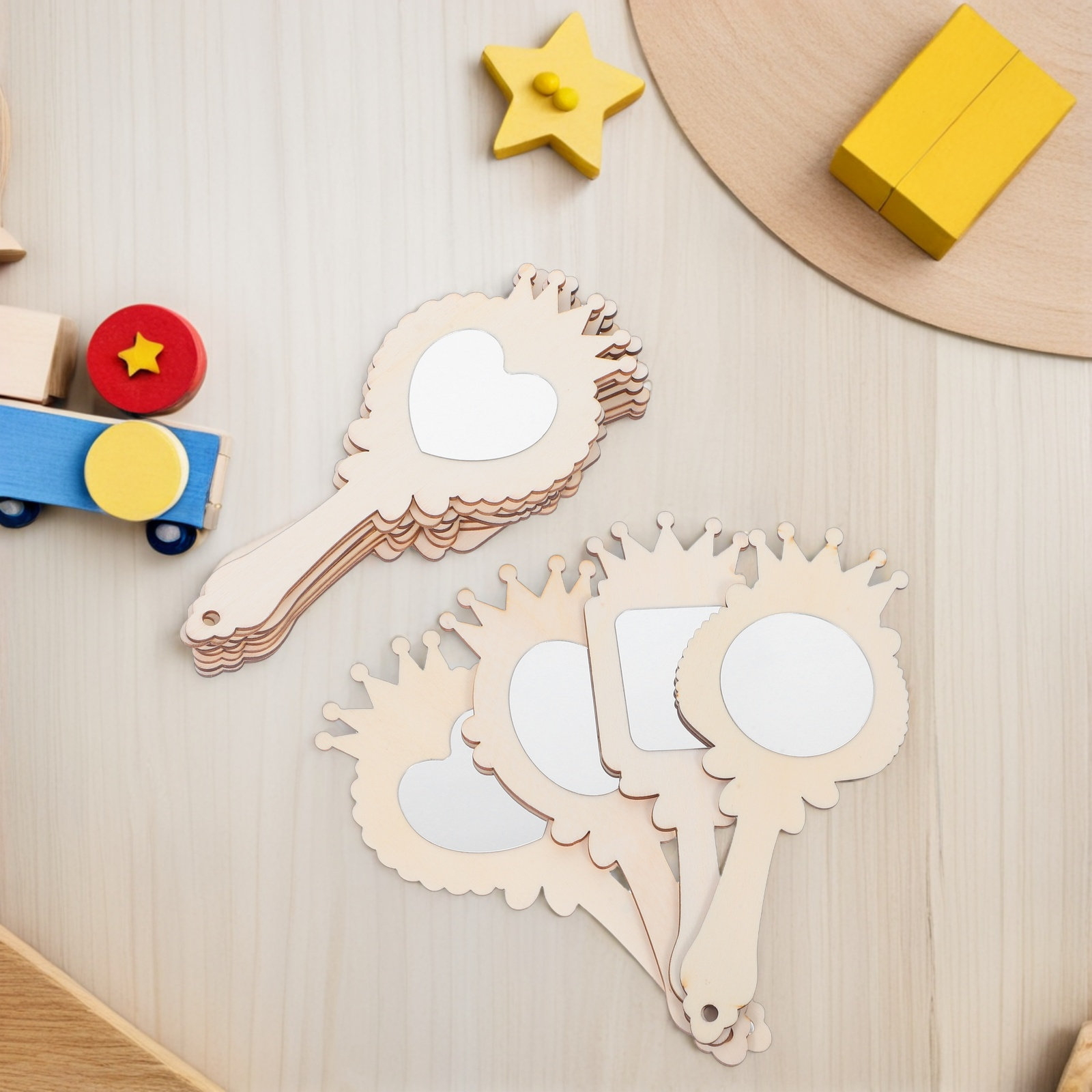 12Pcs Blank Wooden Mirror Craf - огляд і ціна Art Craft Mirror