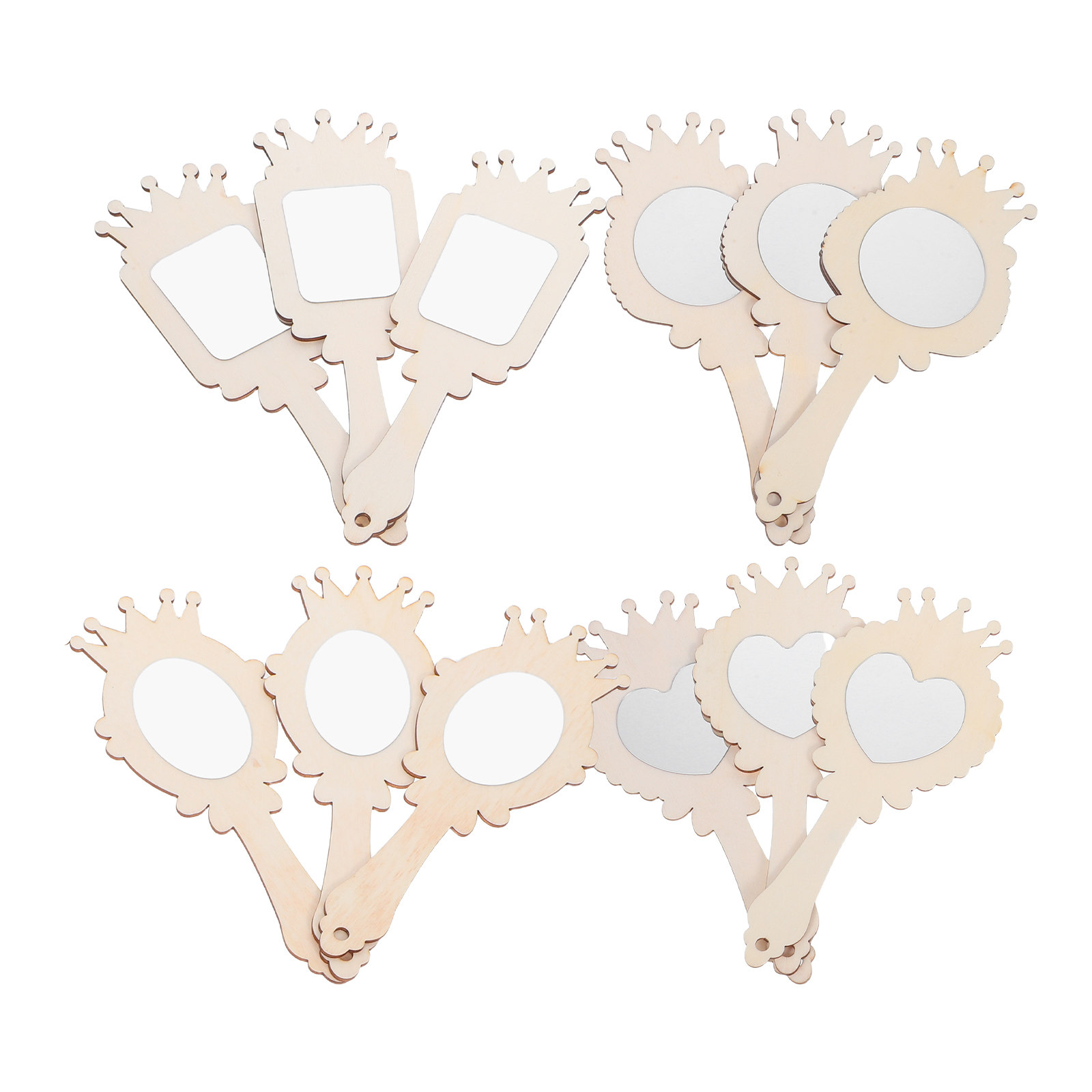12Pcs Blank Wooden Mirror Craf - огляд і ціна Art Craft Mirror