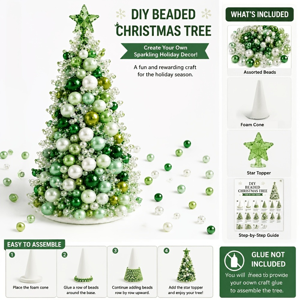 DIY Beaded Christmas Tree Kit, - огляд і ціна Art Craft Christmas Tree