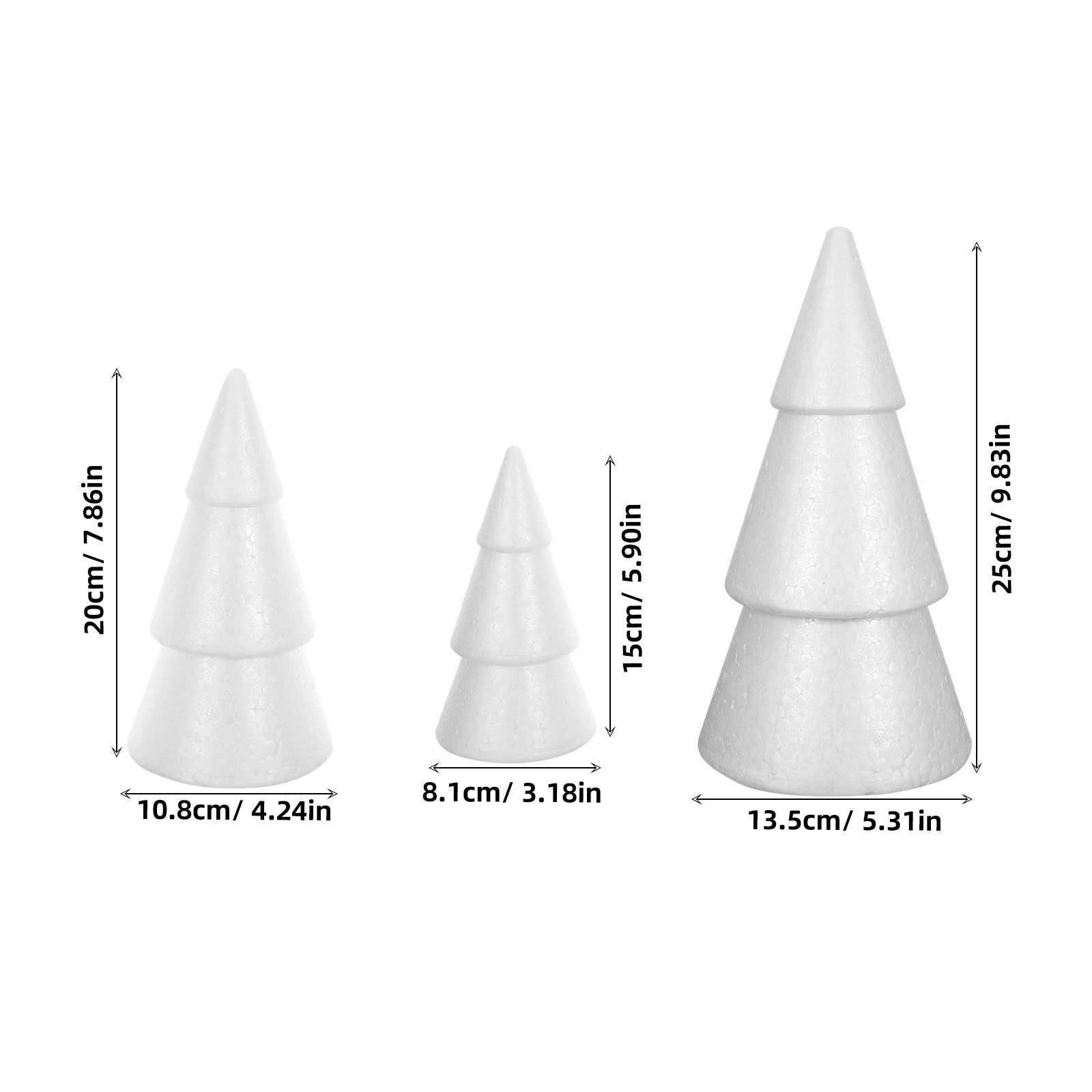 6Pcs Christmas Tree Foam Cones - огляд і ціна Art Craft Christmas Tree