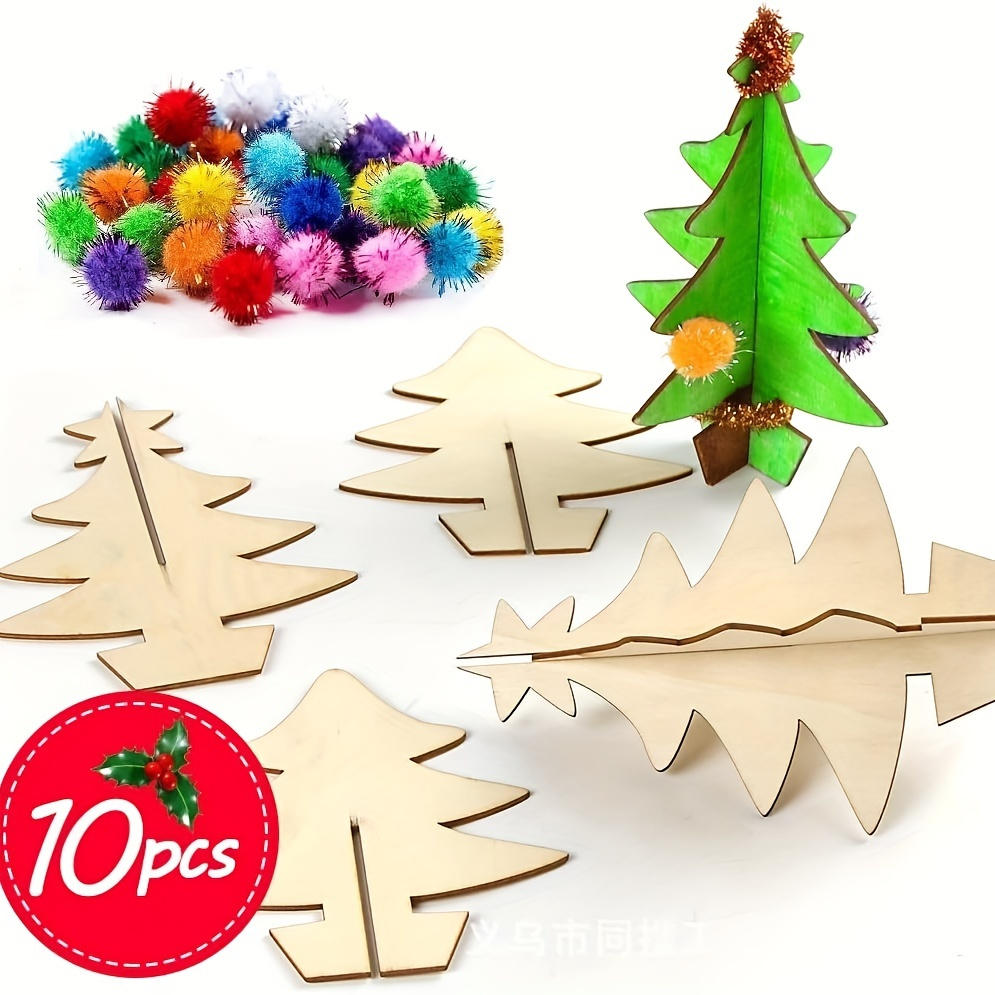 70pcs, DIY Wooden Christmas Tr - огляд і ціна Art Craft Earth Day