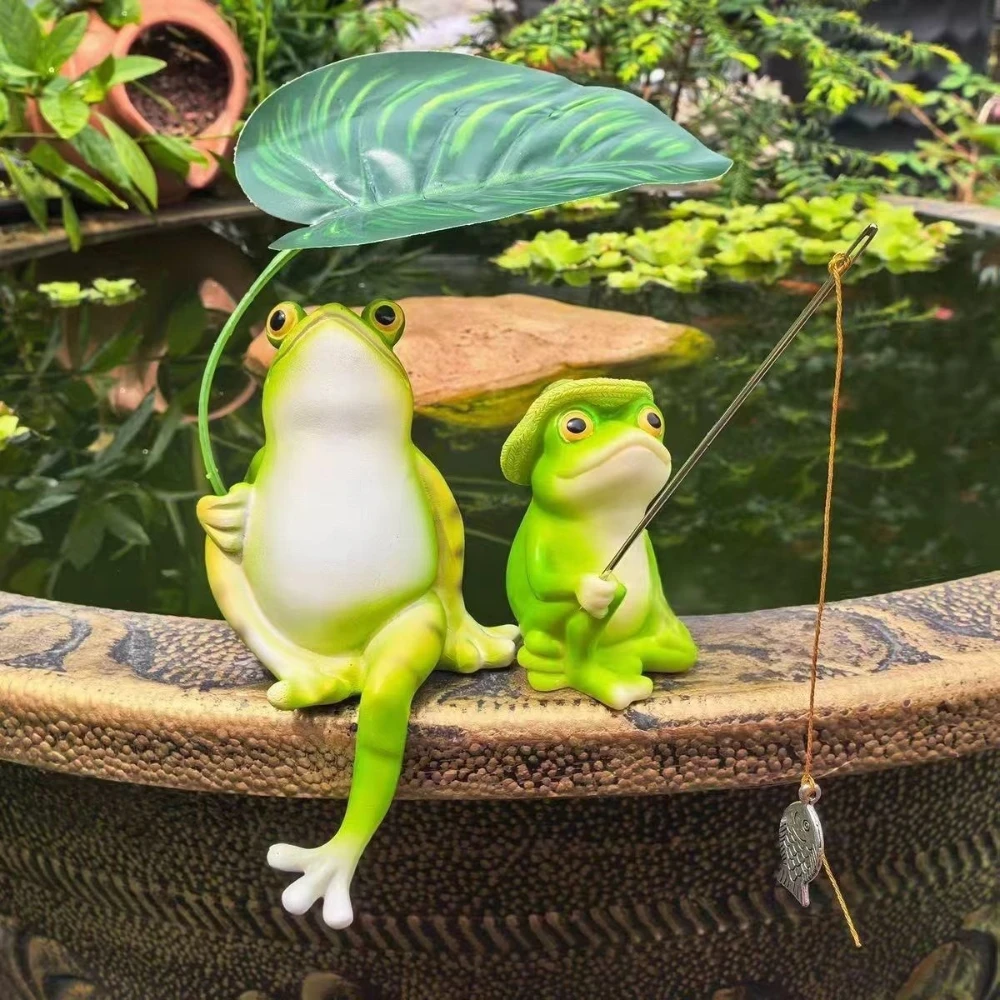 Cartoon Resin Frog Figurine Cr - огляд і ціна Art Craft Leaves