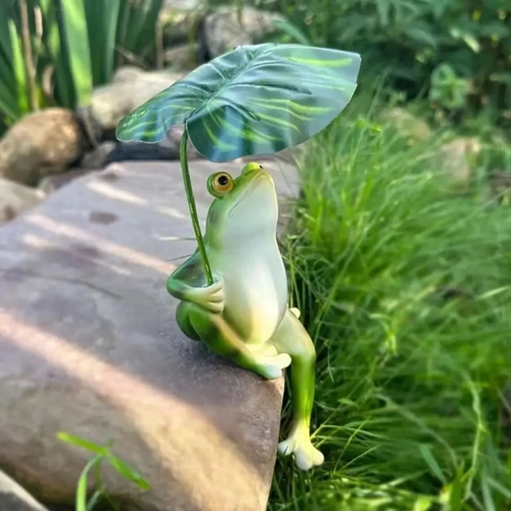 Cartoon Resin Frog Figurine Cr - огляд і ціна Art Craft Leaves