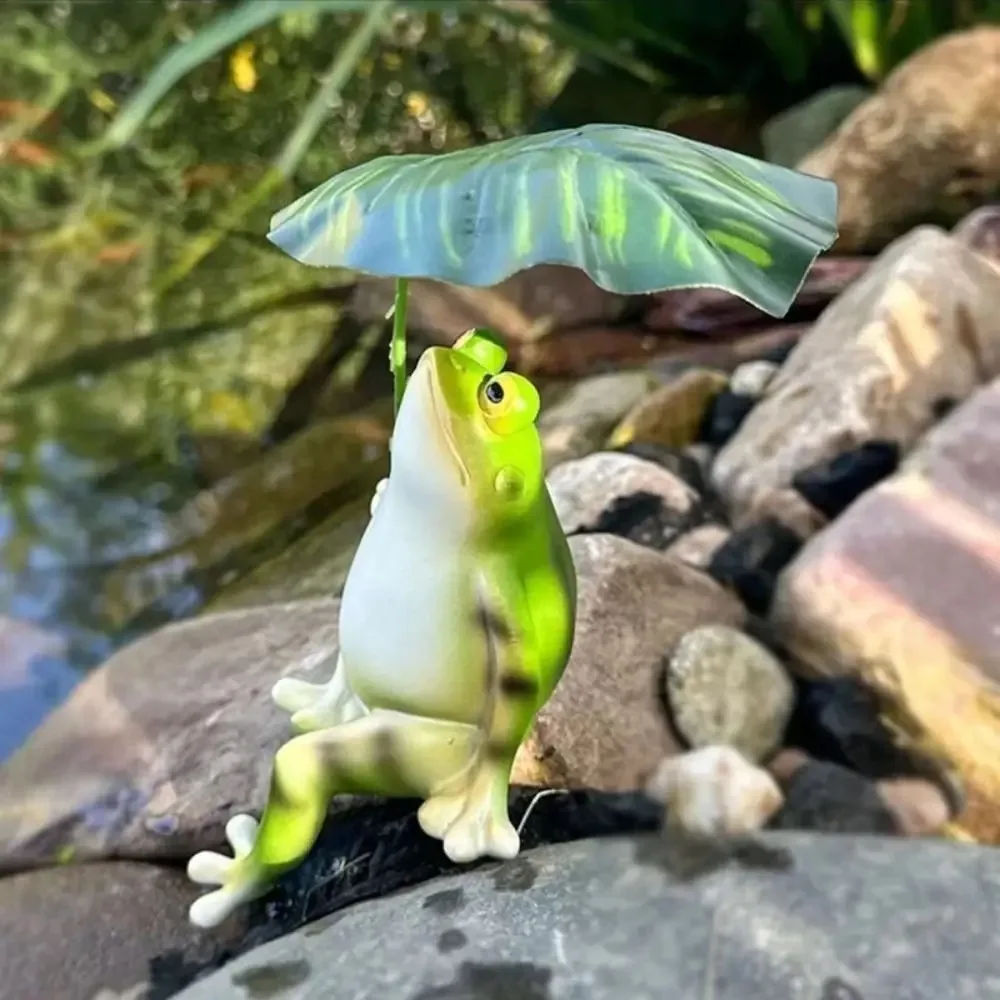 Cartoon Resin Frog Figurine Cr - огляд і ціна Art Craft Leaves
