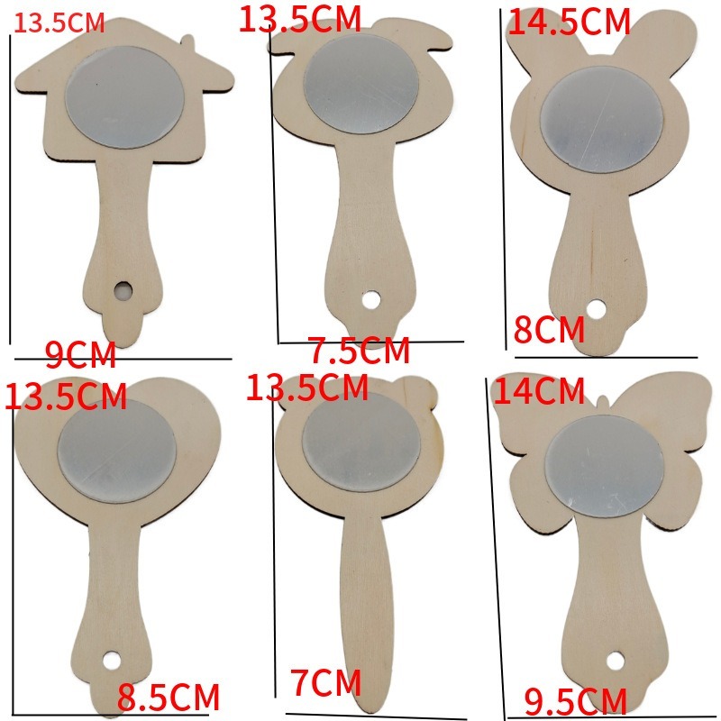 2pcs DIY Wooden Mirror Mini Wo - огляд і ціна Art Craft Mirror
